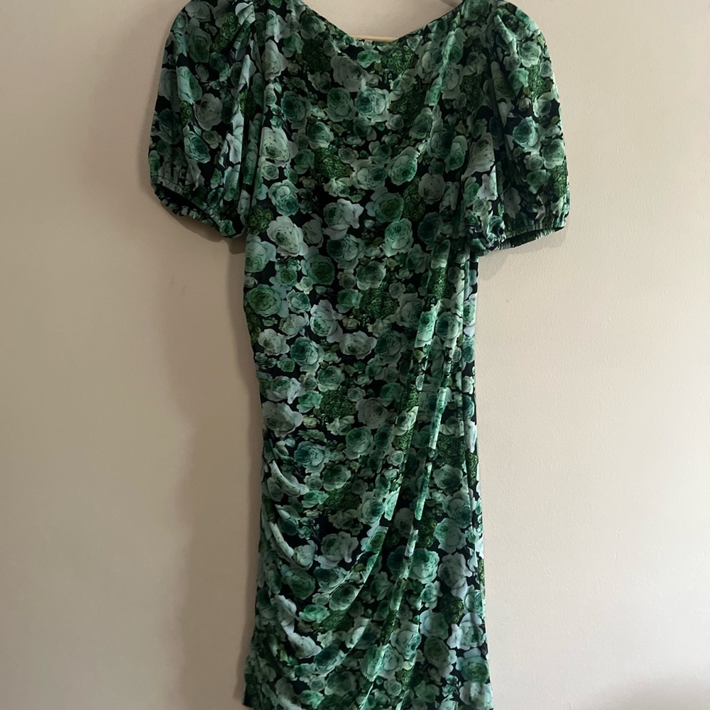 Ganni Printed Mesh Ruched Mini Dress - Picture 5 of 7